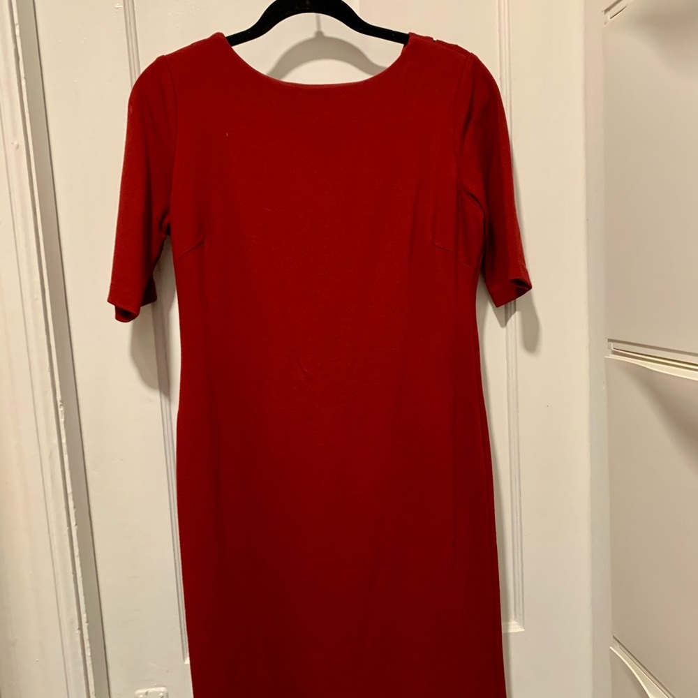 Red Carmen by Carmen Marc Valvo dress with fun shoulder straps in back size M